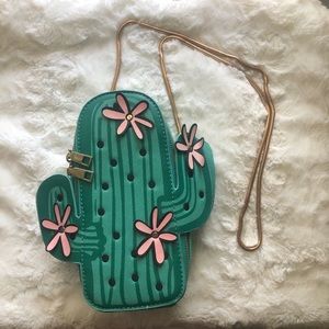 Green Cactus Crossbody bag / purse
